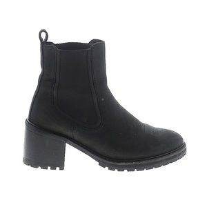 Women's Black Chelsea Ankle Boots with Block Heel